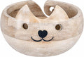 Christmas Gifts for Women Cat Yarn Bowl Knitting Bowl Large Crochet Yarn Holder Handmade Crocheting Accessories and Supplies Organizer 7 x 3 Wooden White Elephant Gifts