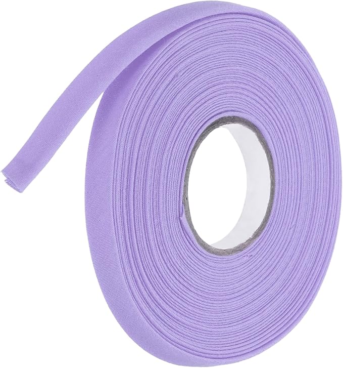 MECCANIXITY 2/5 Inch Double Fold Bias Tape Polyester Continuous Bulk Bias Tape for Sewing,Seaming Quilting Hemming Binding Crafts (Light Purple 10 Yards)