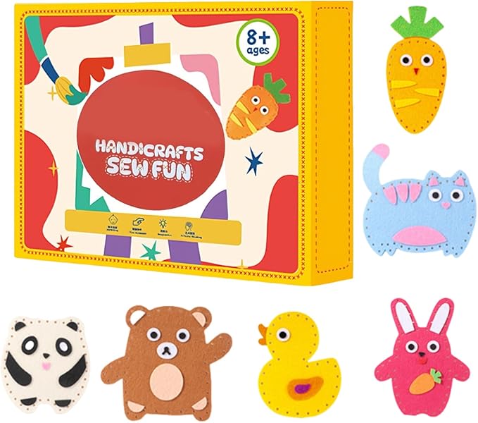 Twiggle Stuff Sewing Kit, This Fun DIY Sewing Kit Includes Felt Animal Sewing Materials to Make Plush Toy Dolls. Suitable for Everyone