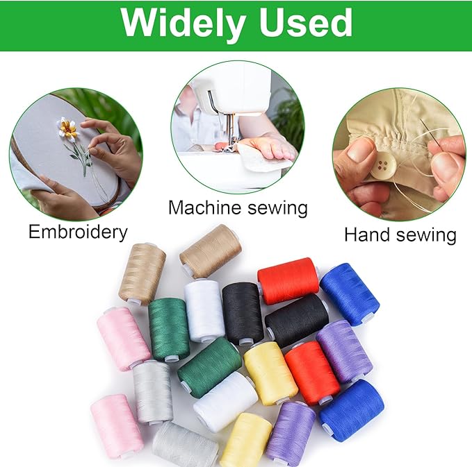 Simthread All Purpose Polyester Thread, 4 Spools 1000 Yards Each for Sewing Machine, Hand Stitching, Quilting, Serger - Beginner Supplies (Gray)