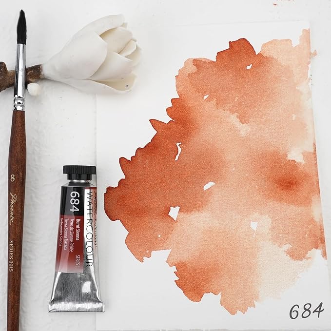 PHOENIX Professional Watercolor Paint Single Tube - 0.47 Fl Oz / 14ml - Burnt Sienna