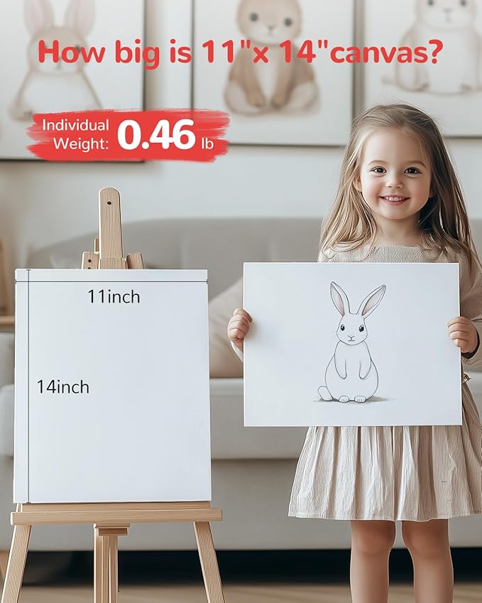 Canvas Boards for Painting 72 Pack 11x14 Inch Canvas Panels, 100% Cotton White Blank Art Supplies for Acrylics Oil Watercolor Tempera Paints