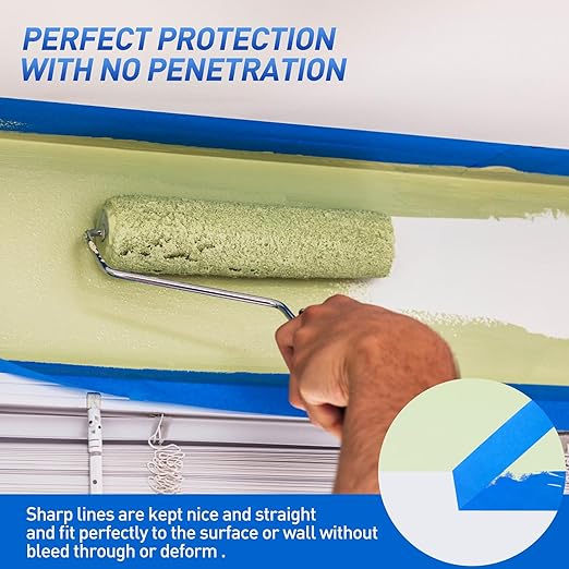MAXWAVE Blue Painter's Tape, 1 Inch x 55 Yards, 21 Rolls Bulk, Residue-Free Paint Tape, Blue Masking Tape for Walls, Artist Painting Tape