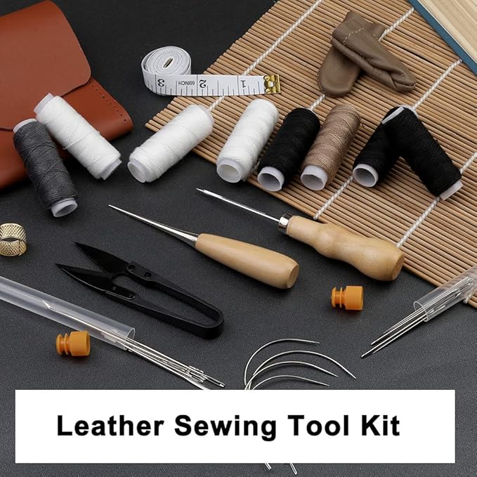 MORFEN Sewing Kit for Adults, 38 Pcs Heavy Duty Sewing Kit, Needle and Thread Kit with Hand Sewing Needles 8 Upholstery Thread, Upholstery Repair Kit for Carpet Canvas DIY Sewing Repair