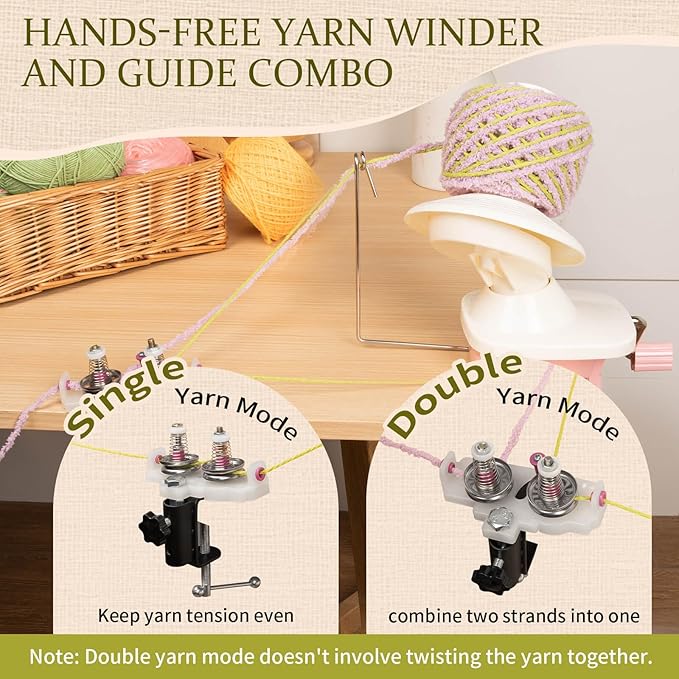 SPEENSUN Yarn Winder, Yarn Winder for Crocheting, 3.5 OZ Easy-to-Install and Efficiently Yarn Ball Winder with Twist Winder Thread Guide for Yarns Below 0.18 Inch,for Crochet and Knitting Lover