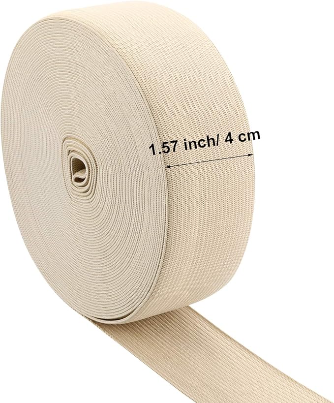 EBOOT 1 Pcs Elastic Spool (3/2 Inch X 11 Yard,Beige)