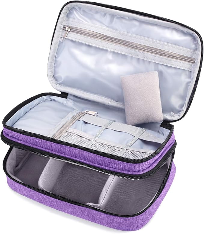 Luxja Sewing Accessories Organizer, Double-Layer Sewing Supplies Organizer for Needles, Scissors, Measuring Tape, Thread and Other Sewing Tools (NO Accessories Included), Purple