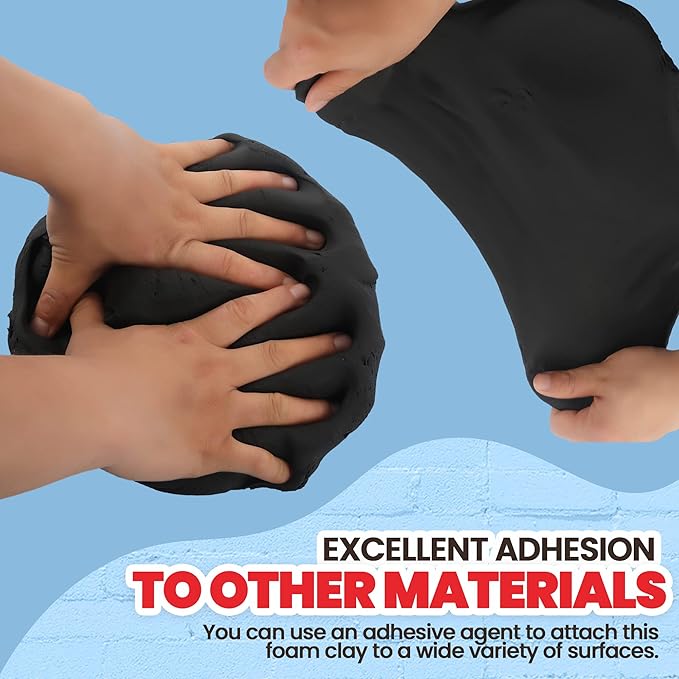 3.3 lbs Moldable Cosplay Foam Clay (Black) - Air-Dry High Density Clay for Intricate Designs - Dries Evenly Within 24-48 Hours - Sandable and Paintable Clay Foam