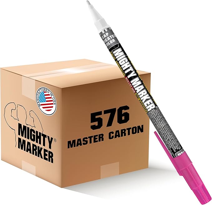 PM-92 Extra Fine Paint Markers, 1.0mm Tip, Xylene Based, Valve Action, Weather Resistant, For Welding Fabrication Electrical, Manufactured in USA, 576PCS/ Master Case (Pink)