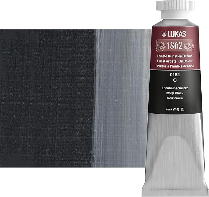 Lukas 1862 Oil 200 ml – Professional Quality Oil Colour Ivory Black