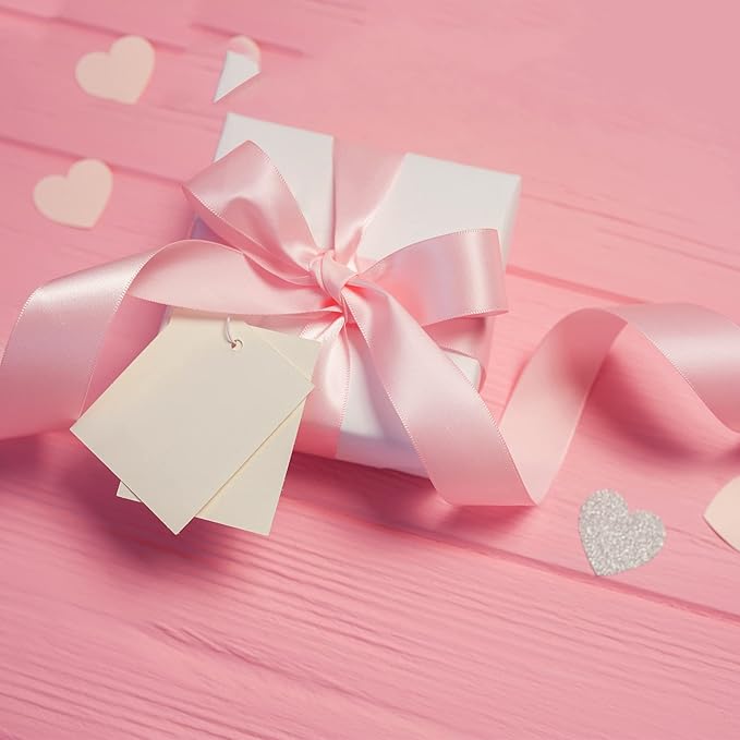 LIUYAXI Pink Double Faced Satin Ribbon, 1" X Continuous 25 Yards, Ribbons Perfect for Gift Wrapping Wedding Bouquet Decor DIY Craft Bow Making & Other Projects
