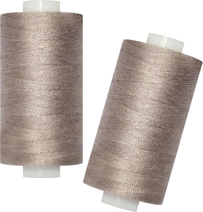 All Purpose Sewing Thread-2 Spools of Hand Polyester Sewing Thread for Sewing Machine for Hand and Machine Sewing(Shell Gray, 2 spools)