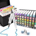 XSG Alcohol Markers,60 Colors Dual Tip Brush & Fine Tip Art Marker Set,for Blending & Shading,Ideal for Coloring Books & Professional Artwork,Includes Blender Pen & Portable Case