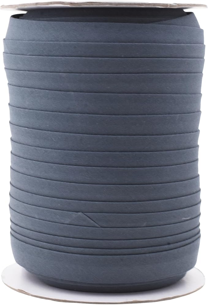 Mandala Crafts 55 Yards 1/2 Inch Dim Gray Double Fold Bias Tape for Sewing - Bias Binding Tape for Quilting Binding, Hemming, Seam, and Fabric Piping