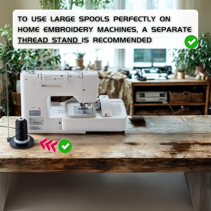 Simthread 2-Pack Trilobal Polyester Thread – 5000M (5500yds) No.40 Tangle-Free, Built-in Thread Lock Spool – Compatible with Brother, Singer, Janome & More,FreshGreen027+TealGreen534
