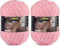 2 Skeins Fluffy Chenille Yarn for Crocheting - Baby Blanket Yarn for Knitting - Velvet Yarn for Amigurumi Crochet, Ultra Soft Yarns Total Weight 400g/14oz, Total Length 480m/524yard
