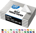 Party Solids Silver Tissue Paper for Gift Bags - 20" X 30" Bulk Tissue Paper Silver 480 Sheets - 10lb Newsprint for Packing, Birthday Gift Box Filler, Packing Supplies for Moving Supplies