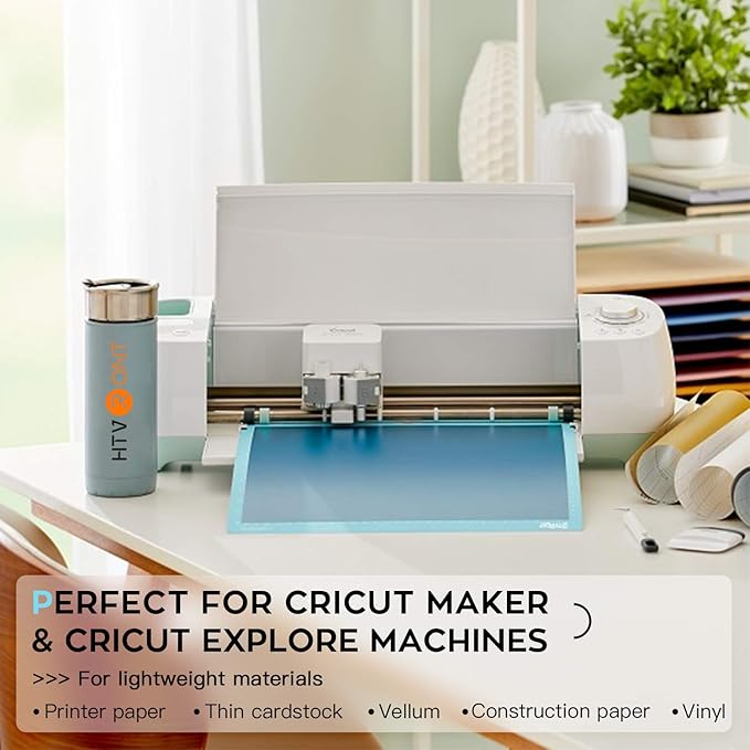 HTVRONT Light Grip Cutting Mat, 3 Pack Cutting Mat 12x12 Compatible with Cricut Maker 4/Maker 3/Maker/Explore 4/3/Air 2/One, Light Adhesive Sticky Quilting Cutting Mats Replacement Accessories