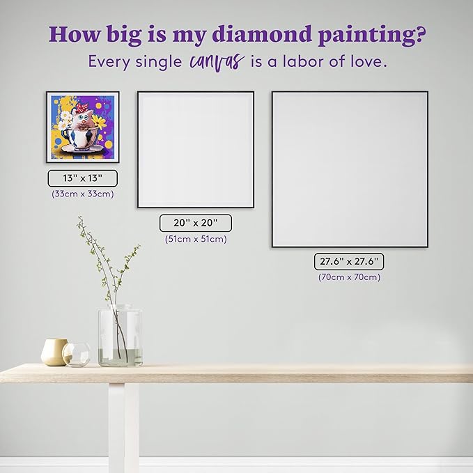 DIAMOND ART CLUB Lilly...a Mouse in The House Diamond Painting Kit, Fun DIY Crafts for Adults, Round Diamond Art Canvas, 13" x 13"