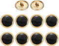 MECCANIXITY Metal Vintage Gold Button 20mm Round Metal Sewing Button Alloy Shank Replacement for Women's Suit Woolen Coat Shirt Dress Sewing Black Pack of 10