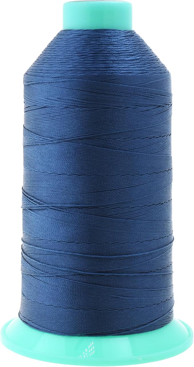 Mandala Crafts Size 138 420D T135 Bonded Nylon Thread - Airforce Blue 1250 YDs Tex 135 Heavy Duty Sewing Threads for Leather, Jeans, Weaving, Outdoor Marine Upholstery