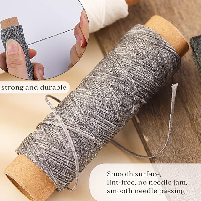 BUTUZE 660 Yards Leather Sewing Waxed Thread - 150D 55 Yards Per Spool Stitching Thread for Leather Craft DIY, Bookbinding,Shoe Repairing, Hand Sewing