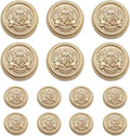 14 Pieces Matte Gold Metal Blazer Button Set 15mm 20mm for Blazers, Suits, Sport Coats, Sewing, Uniform, Jackets (MBM21)