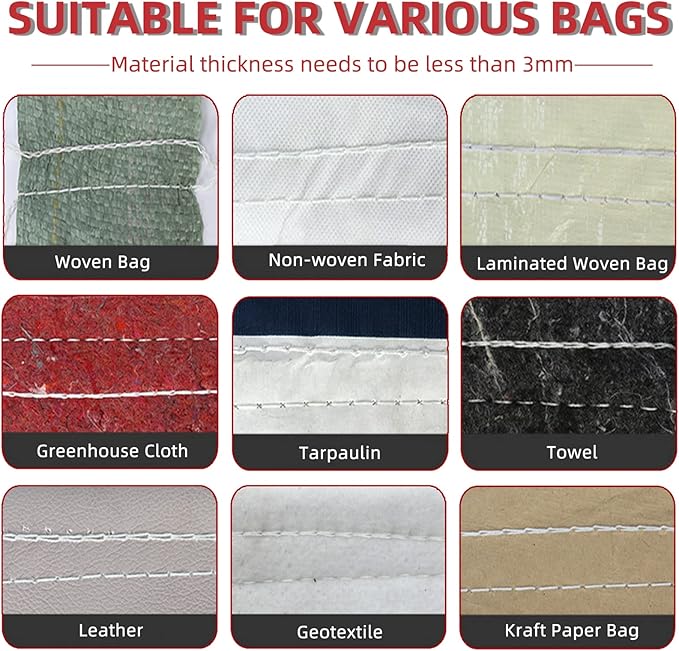 Electric Bag Sewing Machine - Ind. Handheld Bag Closer & Closing Stitcher GK9-900 for Woven Rice & Leather Bags