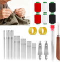 37Pcs Sewing Tool Set, 2026 New Big Eye Steel Sewing Needle Kit, Threader and Needle Repair Kit Stainless Steel Needles for Hand Sewing,Punch Needle Kit Repair Tools for Beginners & Daily Use