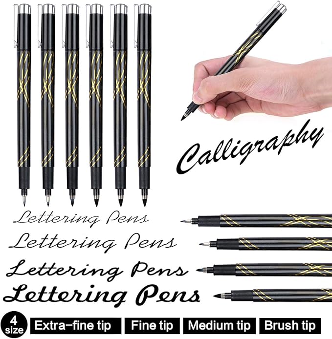 Calligraphy Pens Set, 22 Pack Hand Lettering Pens Kit, Calligraphy Markers with for Beginners Writing, Journaling, Signature, Art Drawing, Illustrations, Card Making, Design