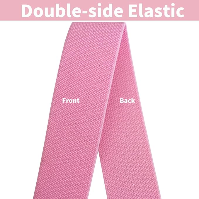 1.5inch Wide Colored Elastic Band for Sewing 20 Yards Double-Side Heavy Stretch High Elasticity for Belts Double-Side Twill Woven Elastic Band for Pants Waistband-Wigs-DIY Crafts & Projects
