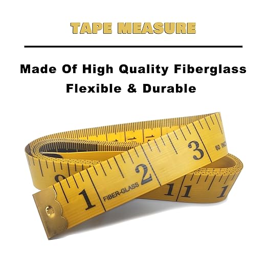 3 Pack Tape Measure Body Measuring Tape, Soft Measuring Tape for Body Weight Loss Sewing Cloth Measurement, 60 Inch Double Scale Tailor Ruler for Medical Measurement Nursing Craft (Yellow)