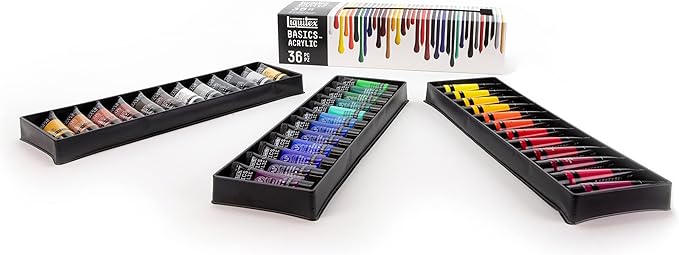 Liquitex BASICS Acrylic Paint Set, 36 x 22ml (0.74-oz) Tube Paint Set