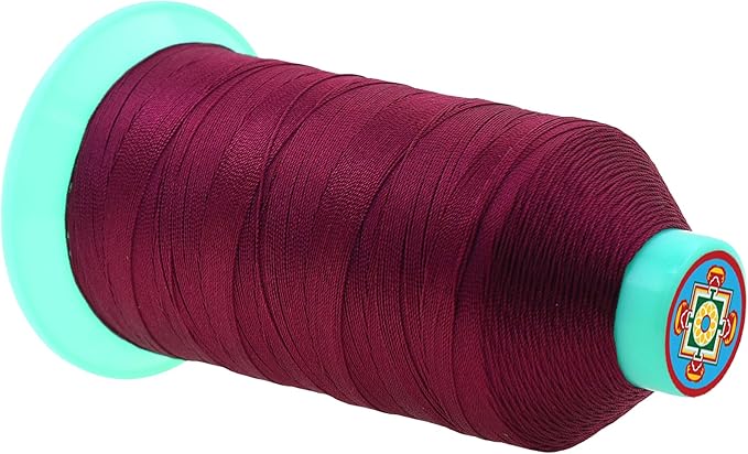 Mandala Crafts Size 138 420D T135 Bonded Nylon Thread - Burgundy 1250 YDs Tex 135 Heavy Duty Sewing Threads for Leather, Jeans, Weaving, Outdoor Marine Upholstery
