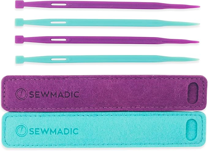That Purple Thang (4 Pieces- 2xPurple, 2xGreen) Plus 2 Felt Storage Pouches - A Sewers Magic Wand for Sewing