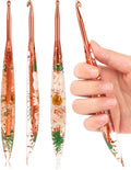 Coopay Crochet Hooks, 5.5mm Ergonomic Crochet Hook with Floral Plastic Grips, Stylish and Unique, Ideal for Crocheting Blankets, Dolls, Shawls, Hats, Scarves (I-5.5mm)