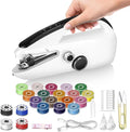 Mini Sewing Machine for Beginners， Portable Handheld Sewing Machine with Dual Speed & Power Modes - Quick Stitch for Home Travel DIY Repairs， Easy to use