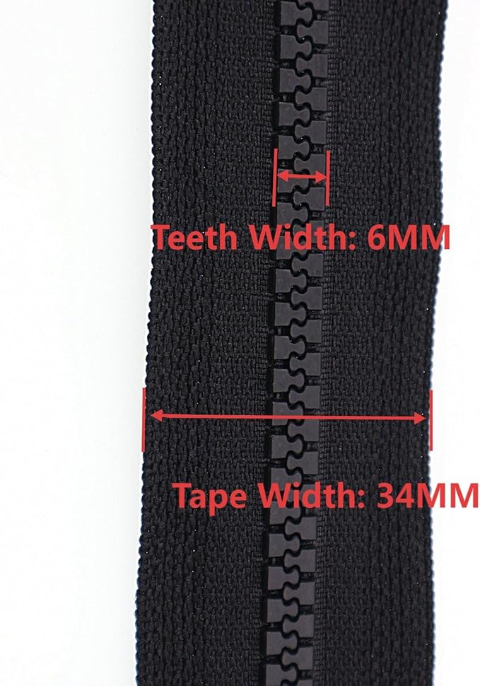 SHUNLI 2PCS #5 27 Inch Separating Jacket Zippers, Black Molded Plastic Zipper Bulk for Sewing Crafts Coats Bags