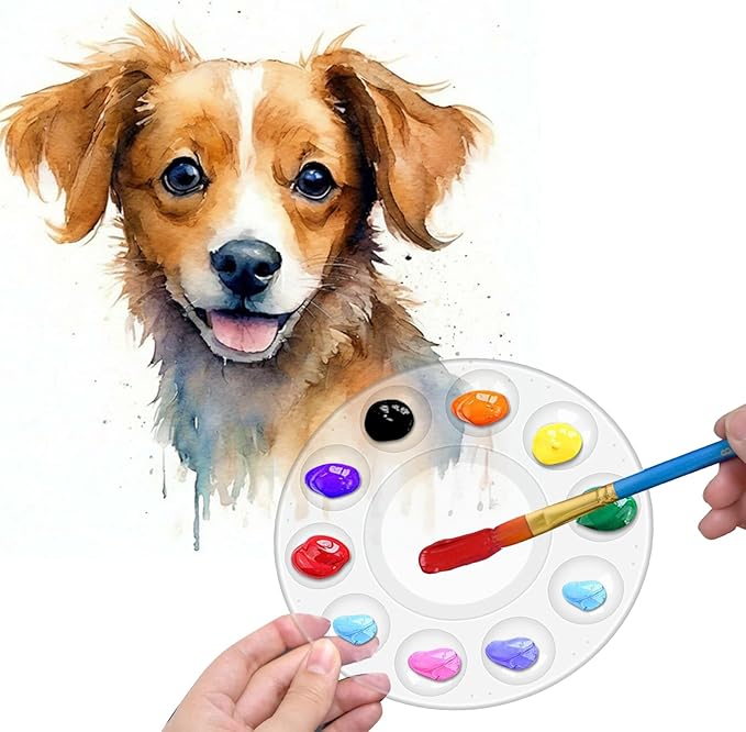 46 PCS Clear Paint Tray Palettes for Kids or Birthday Painting Party, Acrylic Artist Paint Tray Pallet, Clear Acrylic Oil Watercolor Craft Supplies DIY Art Painting Plastic Paint Pallet