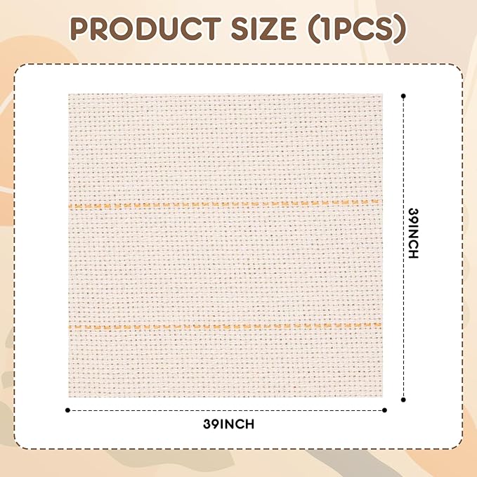 40"x40" Inch Premium Tufting Cloth with Marked Lines, Monks Cloth for Punch Needle Fabric for Art Hand Making DIY Craft Decoration