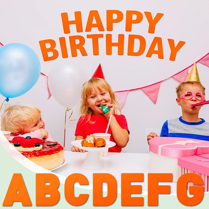 184 Pcs Large Vinyl Letter Sticker 6" Big Alphabet Number and Symbol Sticker Self Adhesive Removable Letter Decal for Christmas Bulletin Board Classroom Decor Poster Window Door Mailbox(Orange)
