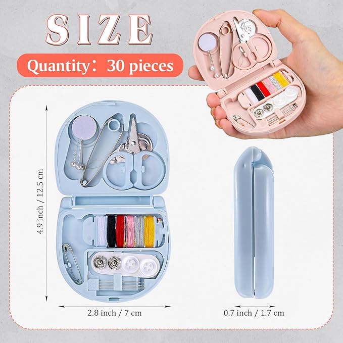 Yuxung 50 Pieces Mini Travel Sewing Kit Basic Portable Emergency Sewing Repair Kit in Bulk with Threads Scissors Needles for Beginner Traveler Hotel Charity Homeless