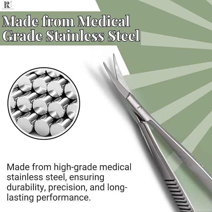 Micro Scissors 5.5" Curved Snip Embroidery Scissor Extra Sharp Tip Eyebrow Trimming Scissor Spring action Sewing Arts & Craft for Grooming thread Premium Stainless Steel Squeeze Applique Scissors.