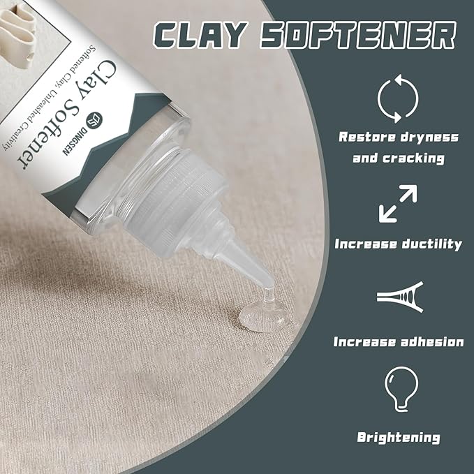 Premium Polymer Clay Softener – Revive Hardened Clay, Enhances Flexibility & Adhesion, Adds Shine After Baking, Ideal for Ceramic Artists, Teachers & DIY Craft Lovers (120ml)
