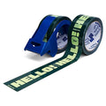 2 Rolls + Dispenser Decorative Packing Tape for Small Business, Cute Designer Packaging and Shipping Supplies - Hello! I'm Here, Green, 1.88" x 110 Yards (330 feet), Two 55 Yard Rolls