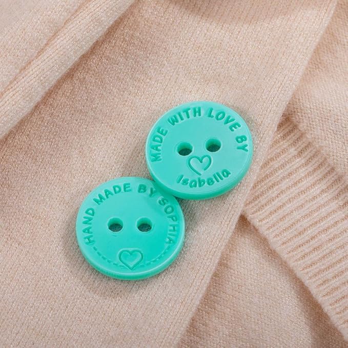 callie Personalized Sewing Buttons for Handmade Items, Custom Round Colorful Made by Buttons, DIY Projects Craft Gifts for Knitting Crocheting Lovers, 6Pcs - 200Pcs