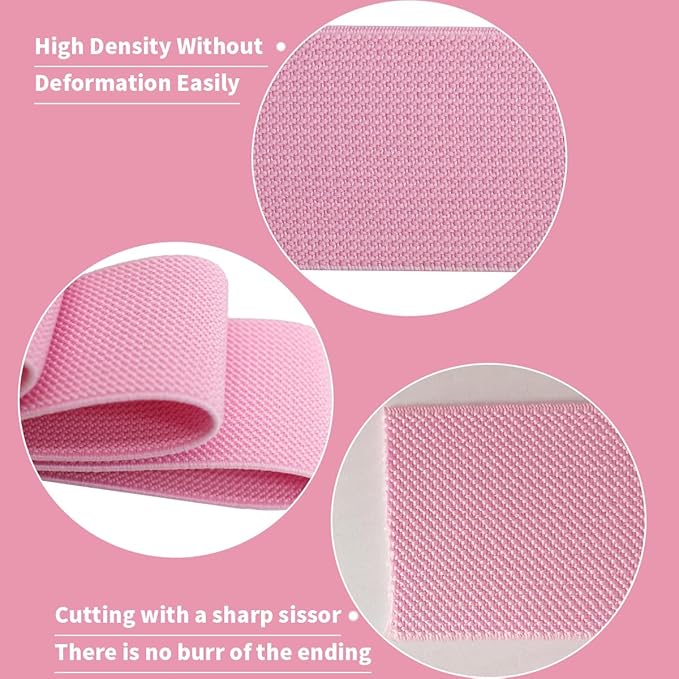 1.5inch Wide Colored Elastic Band for Sewing 20 Yards Double-Side Heavy Stretch High Elasticity for Belts Double-Side Twill Woven Elastic Band for Pants Waistband-Wigs-DIY Crafts & Projects