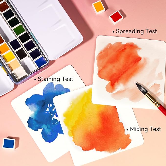 Paul Rubens Watercolor Paint Set, 24 Colors Solid Watercolor Paint, Easy To Blend And Diffuse Watercolor Palette, Compact And Portable Travel Watercolor Set Suitable For Beginners And Professionals