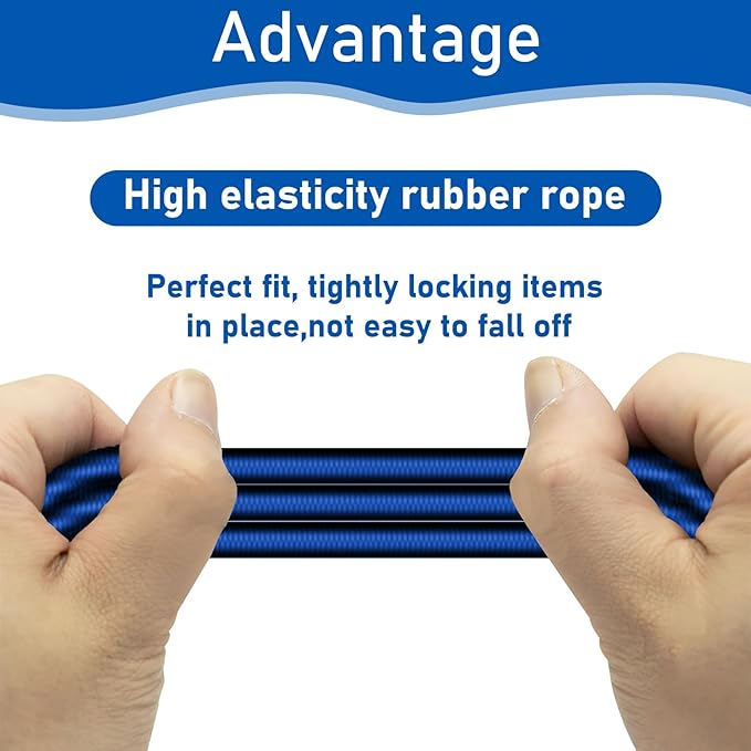 Gallon Trash Can Rubber Bands (Set of 6), Elastic Garbage Bin Straps, Trash Can Liners for Kitchen, Bathroom, Outdoor & Multi-Purpose Use, Blue-Extra Large (40-96Gallon)