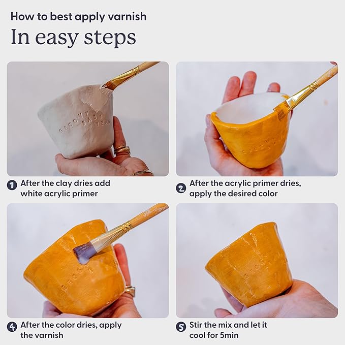 Sculpd 120 ml Air Dry Clay Glaze - Gloss, Scratch Resistant and Waterproof Gloss Varnish